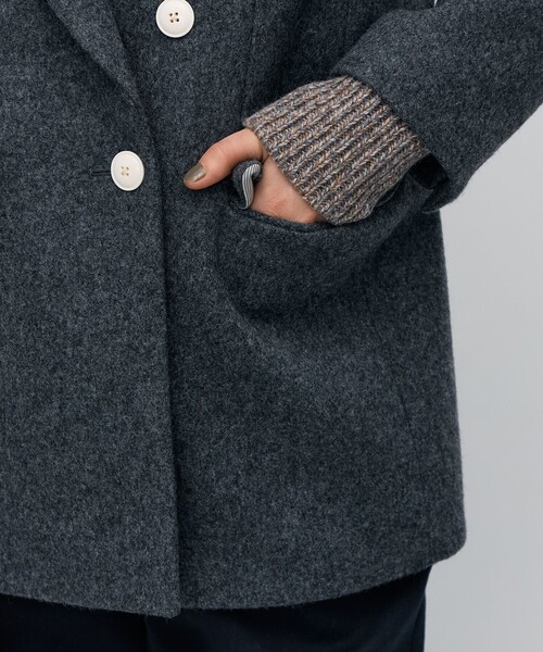 BACCA（バッカ）の「ウールメルトン ジャケットコート（その他アウター・レディース・ネイビー/チャコールグレー・34/36）」の9枚目の写真