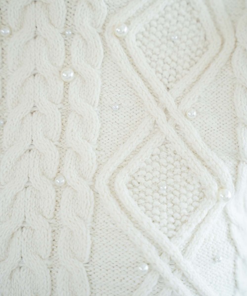 NOELA（ノエラ）の「ケーブルパールニット（ニット/セーター・レディース・オフホワイト/グレー/ピンク・フリー）」の9枚目の写真