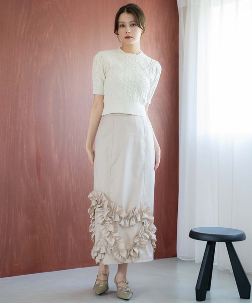 NOELA（ノエラ）の「ケーブルパールニット（ニット/セーター・レディース・オフホワイト/グレー/ピンク・フリー）」の10枚目の写真