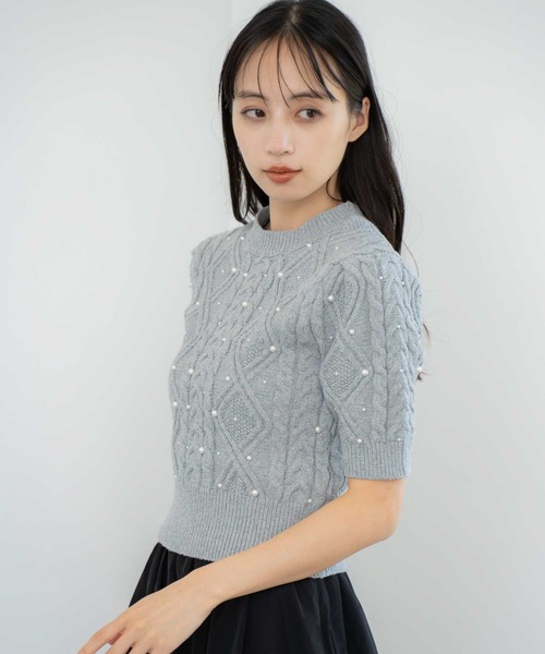 NOELA（ノエラ）の「ケーブルパールニット（ニット/セーター・レディース・オフホワイト/グレー/ピンク・フリー）」の14枚目の写真