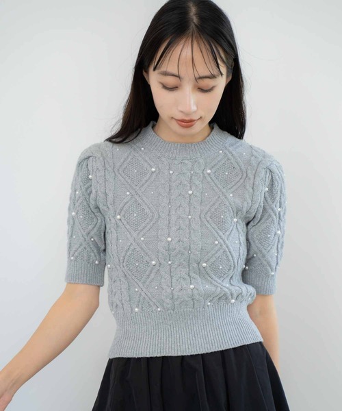 NOELA（ノエラ）の「ケーブルパールニット（ニット/セーター・レディース・オフホワイト/グレー/ピンク・フリー）」の15枚目の写真