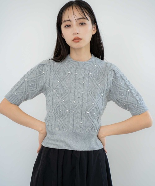 NOELA（ノエラ）の「ケーブルパールニット（ニット/セーター・レディース・オフホワイト/グレー/ピンク・フリー）」の16枚目の写真