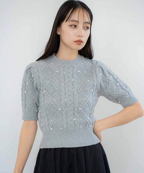 NOELA（ノエラ）の「ケーブルパールニット（ニット/セーター・レディース・オフホワイト/グレー/ピンク・フリー）」の17枚目の写真