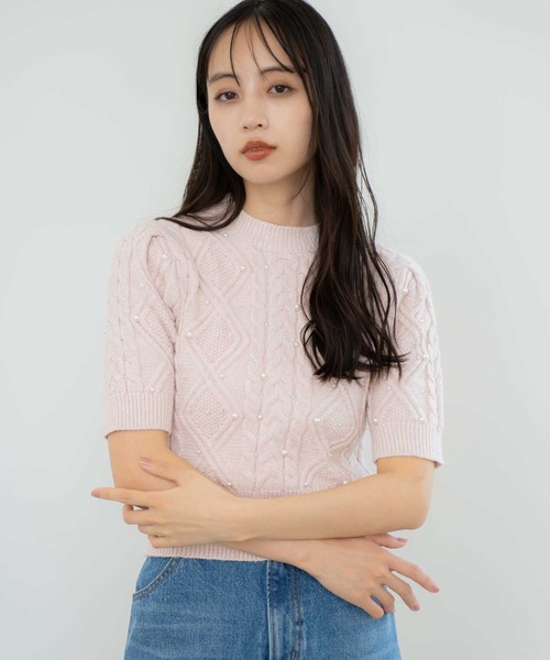 NOELA（ノエラ）の「ケーブルパールニット（ニット/セーター・レディース・オフホワイト/グレー/ピンク・フリー）」の21枚目の写真