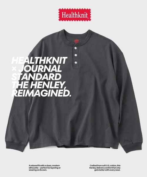 Health knit / ヘルスニット 別注 ヘンリー ネックロンT（Tシャツ
