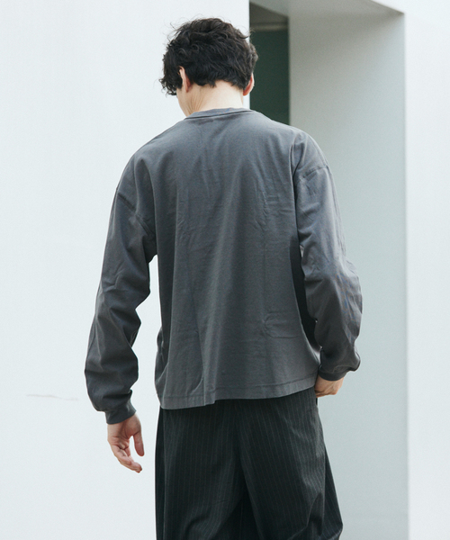 Healthknit（ヘルスニット）の「Health knit / ヘルスニット 別注 ヘンリー ネックロンT（Tシャツ/カットソー・メンズ・ホワイト/ブラウン/ブラック/グレー・MEDIUM/LARGE）」の7枚目の写真