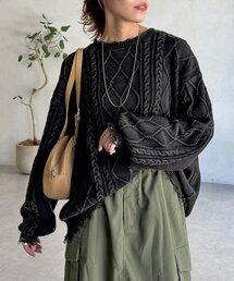 CPCM | ピグメントケーブルダメージニット(ニット/セーター)