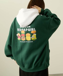 REDCAPGIRL×DOMDOM 裏起毛配色フーディー