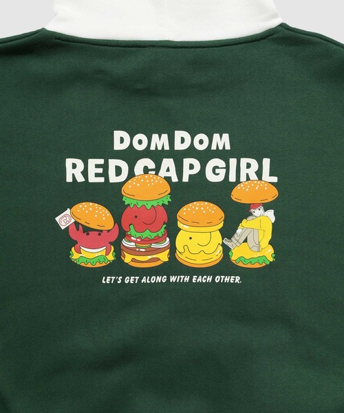 Red Cap Girl(レッドキャプガール)の「REDCAPGIRL×DOMDOM 裏起毛配色フーディー(パーカー・メンズ・ブラック/アッシュグレー/グリーン・M/XL/L)」の10枚目の写真