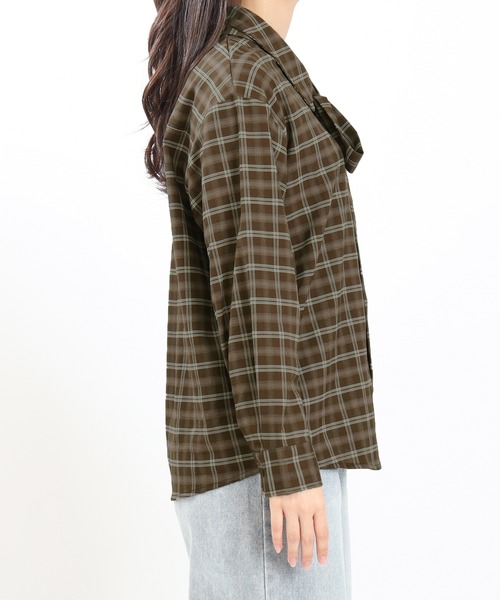 ASTORIA ODIER(アストリアオディール)の「チェックシャツブラウス(シャツ/ブラウス・レディース・ブラウン/ネイビー・MEDIUM)」の12枚目の写真