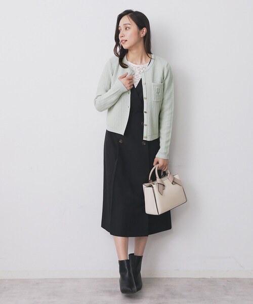 カーディガンibelico_m様 畦編みペプラムラメニットカーディガン - トップス通販 | 人気