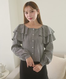 Ambre Neige | shoulder ribbon flill blouse / ショルダーリボンフリルブラウス(シャツ/ブラウス)