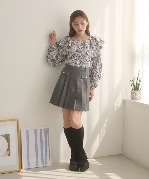 Ambre Neige（アンブルネージュ）の「shoulder ribbon flill blouse / ショルダーリボンフリルブラウス（シャツ/ブラウス・レディース・ブラック系その他/オフホワイト/ブラック・FREE）」の18枚目の写真