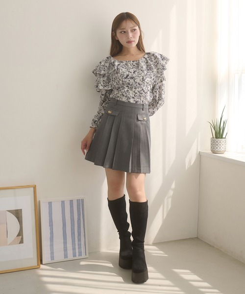 Ambre Neige（アンブルネージュ）の「shoulder ribbon flill blouse / ショルダーリボンフリルブラウス（シャツ/ブラウス・レディース・ブラック系その他/オフホワイト/ブラック・FREE）」の19枚目の写真