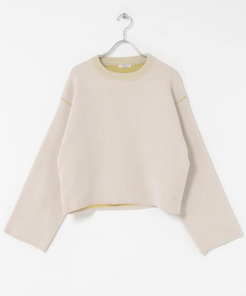 ITEMS URBANRESEARCH（アイテムズ アーバンリサーチ）の「『洗濯可/毛玉防止』ダブルフェイスモールニット（ニット/セーター・レディース・アイボリー/ブルー/モカ/ネイビー/ブラウン系その他・FREE）」の7枚目の写真