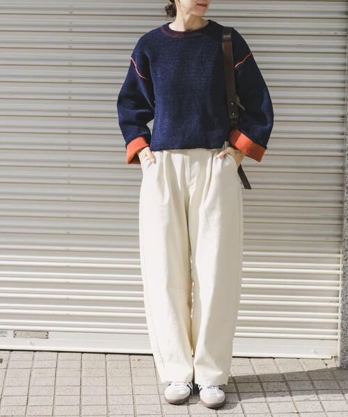 ITEMS URBANRESEARCH（アイテムズ アーバンリサーチ）の「『洗濯可/毛玉防止』ダブルフェイスモールニット（ニット/セーター・レディース・アイボリー/ブルー/モカ/ネイビー/ブラウン系その他・FREE）」の17枚目の写真