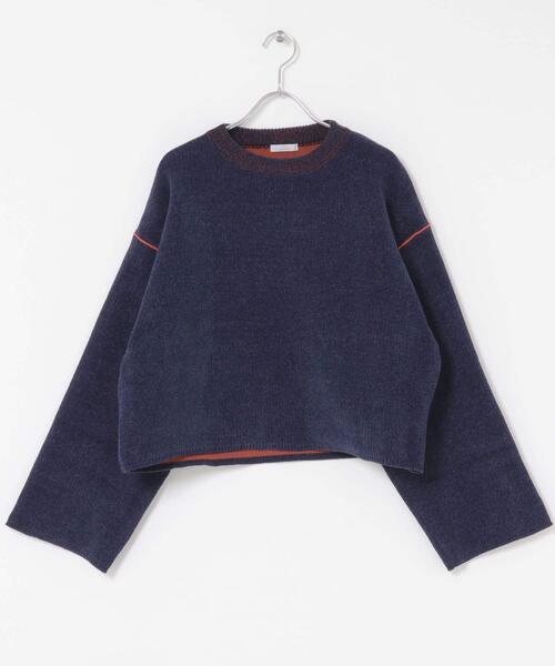 ITEMS URBANRESEARCH（アイテムズ アーバンリサーチ）の「『洗濯可/毛玉防止』ダブルフェイスモールニット（ニット/セーター・レディース・アイボリー/ブルー/モカ/ネイビー/ブラウン系その他・FREE）」の9枚目の写真