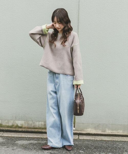 ITEMS URBANRESEARCH（アイテムズ アーバンリサーチ）の「『洗濯可/毛玉防止』ダブルフェイスモールニット（ニット/セーター・レディース・アイボリー/ブルー/モカ/ネイビー/ブラウン系その他・FREE）」の15枚目の写真