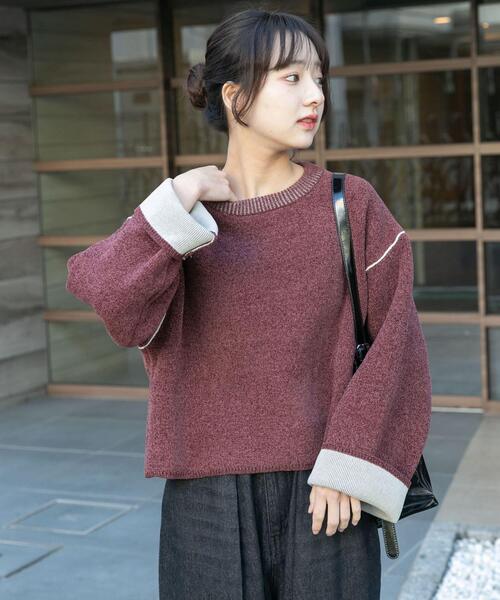 ITEMS URBANRESEARCH（アイテムズ アーバンリサーチ）の「『洗濯可/毛玉防止』ダブルフェイスモールニット（ニット/セーター・レディース・アイボリー/ブルー/モカ/ネイビー/ブラウン系その他・FREE）」の19枚目の写真