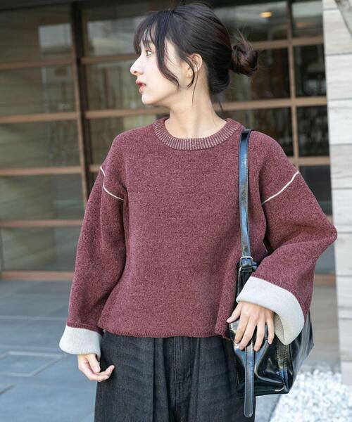 ITEMS URBANRESEARCH（アイテムズ アーバンリサーチ）の「『洗濯可/毛玉防止』ダブルフェイスモールニット（ニット/セーター・レディース・アイボリー/ブルー/モカ/ネイビー/ブラウン系その他・FREE）」の20枚目の写真