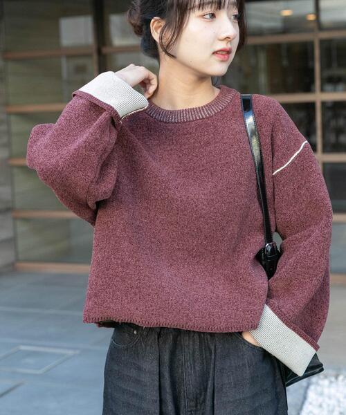 ITEMS URBANRESEARCH（アイテムズ アーバンリサーチ）の「『洗濯可/毛玉防止』ダブルフェイスモールニット（ニット/セーター・レディース・アイボリー/ブルー/モカ/ネイビー/ブラウン系その他・FREE）」の21枚目の写真