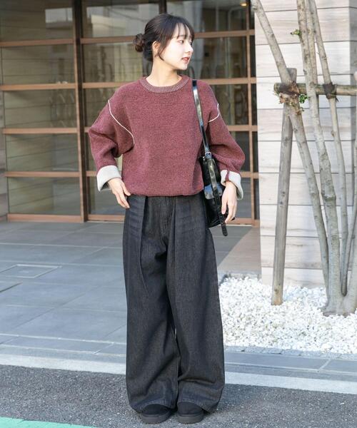 ITEMS URBANRESEARCH（アイテムズ アーバンリサーチ）の「『洗濯可/毛玉防止』ダブルフェイスモールニット（ニット/セーター・レディース・アイボリー/ブルー/モカ/ネイビー/ブラウン系その他・FREE）」の22枚目の写真