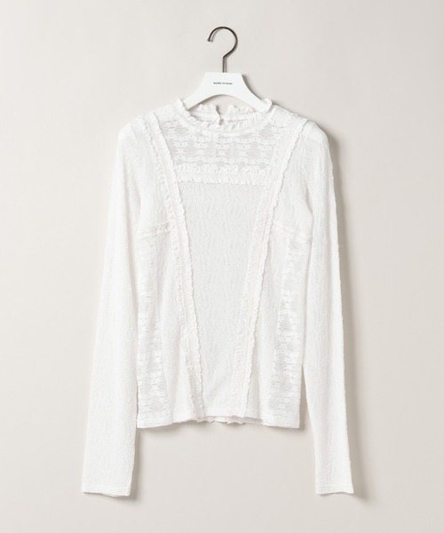 mysty woman（ミスティウーマン）の「レースハイネックカットソー 576986（Tシャツ/カットソー・レディース・ブルー/オフホワイト/ブラック・FREE）」の21枚目の写真