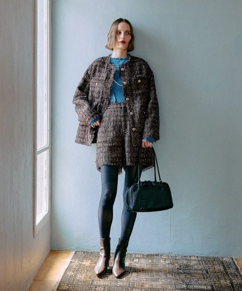 mysty woman（ミスティウーマン）の「レースハイネックカットソー 576986（Tシャツ/カットソー・レディース・ブルー/オフホワイト/ブラック・FREE）」の5枚目の写真