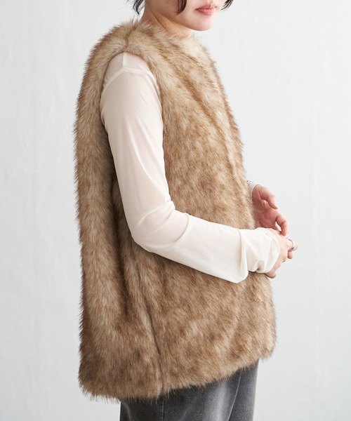 VENCEEXCHANGE（ヴァンスエクスチェンジ）の「シャギーファーベスト（ベスト・レディース・グレー/モカ/ベージュ・FREE）」の20枚目の写真