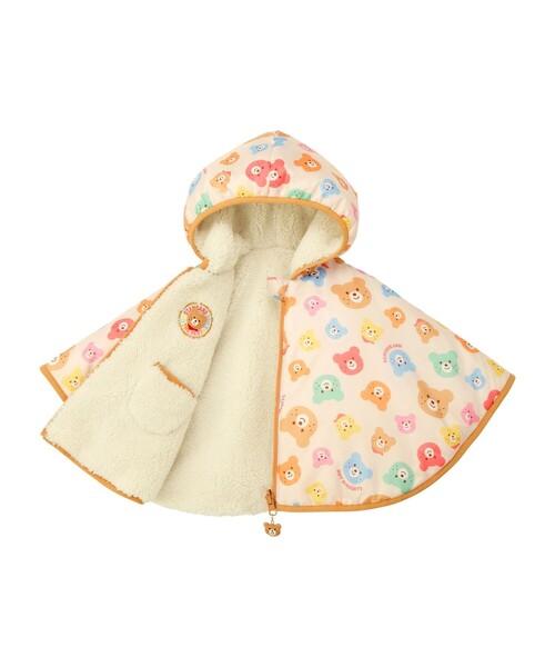 HOT BISCUITS（ホットビスケッツ）の「カラフルビーンズ 裏ボアフリース リバーシブル総柄マント（ポンチョ・キッズ・マルチ・フリー(70-90cm)）」の9枚目の写真