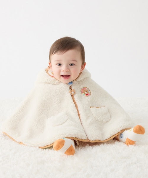 HOT BISCUITS（ホットビスケッツ）の「カラフルビーンズ 裏ボアフリース リバーシブル総柄マント（ポンチョ・キッズ・マルチ・フリー(70-90cm)）」の16枚目の写真