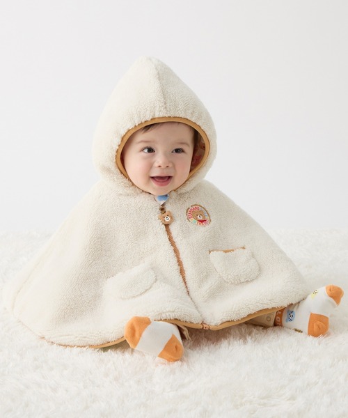 HOT BISCUITS（ホットビスケッツ）の「カラフルビーンズ 裏ボアフリース リバーシブル総柄マント（ポンチョ・キッズ・マルチ・フリー(70-90cm)）」の13枚目の写真