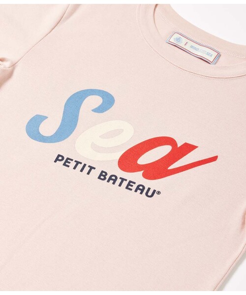 PETIT BATEAU（プチバトー）の「Ｗ＆Ｓプリント半袖Ｔシャツ（Tシャツ/カットソー・レディース・ネイビー/ホワイト/ピンク・SMALL/MEDIUM/XX-SMALL/X-SMALL/LARGE）」の4枚目の写真