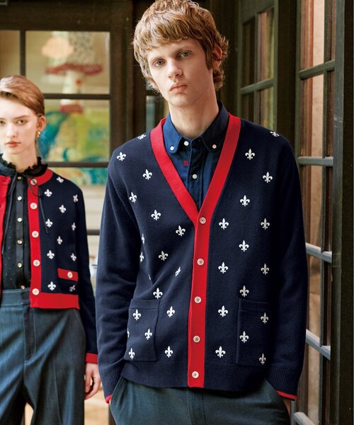 DRESSTERIOR(ドレステリア)の「エンブロイダリー ニットカーディガン(カーディガン/ボレロ・メンズ・グレー/ネイビー・92/91/90/94)」の3枚目の写真