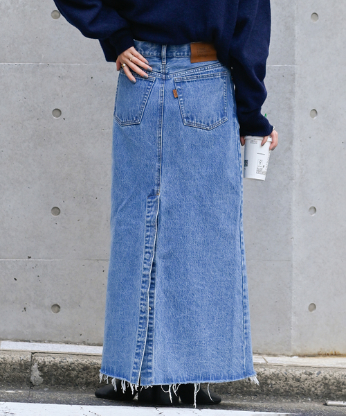 ≪追加2 ≫ULTデニムスリットリーンスカート（デニムスカート