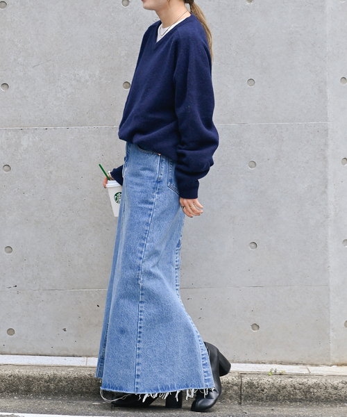 アウトドアプロダクツ　デニムスカート ≪追加2 ≫ULTデニムスリットリーンスカート（デニムスカート