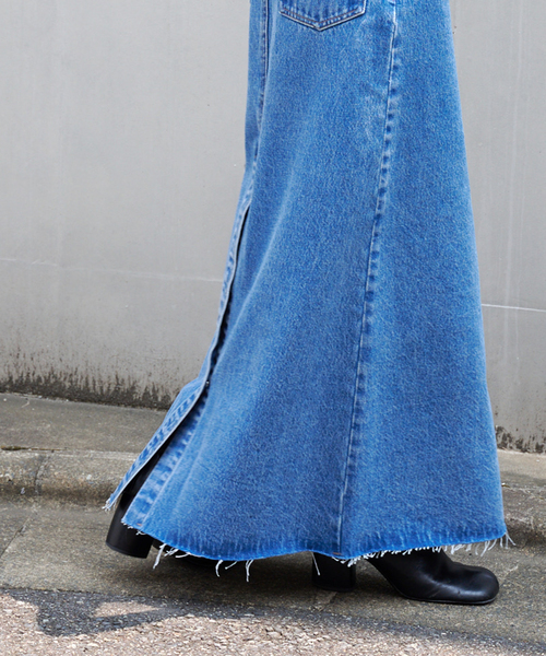 ≪追加2 ≫ULTデニムスリットリーンスカート（デニムスカート