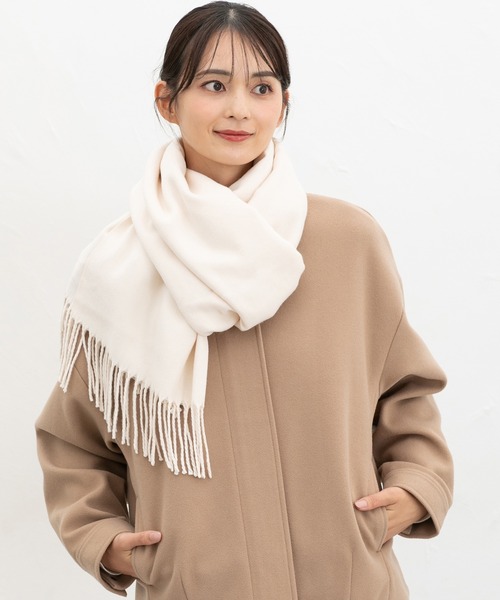 Honeys(ハニーズ)の「【シアバター加工・抗菌防臭・吸湿発熱】無地ストール(ストール/ショール・レディース・アイボリー/グレイッシュベージュ/ブラック/ブラウン/ライム/ヘザーチャコール/エンジ・FREE)」の11枚目の写真