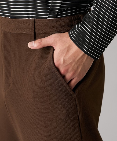 nissen(ニッセン)の「セットアップ可能 ふくれ織風カットソーテーパードパンツ (M~10Lサイズ)(スラックス・メンズ・ブラック/ブラウン/ネイビー・3L/10L/8L/6L/5L/LL/L/M/4L)」の6枚目の写真