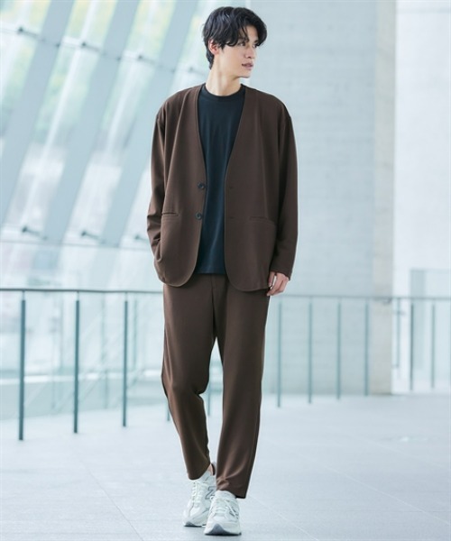 nissen(ニッセン)の「セットアップ可能 ふくれ織風カットソーテーパードパンツ (M~10Lサイズ)(スラックス・メンズ・ブラック/ブラウン/ネイビー・3L/10L/8L/6L/5L/LL/L/M/4L)」の14枚目の写真