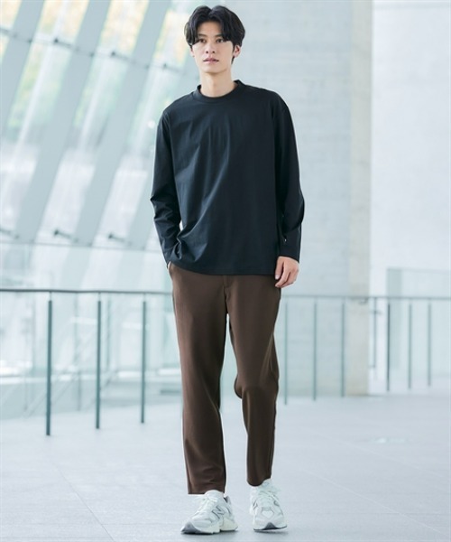 nissen(ニッセン)の「セットアップ可能 ふくれ織風カットソーテーパードパンツ (M~10Lサイズ)(スラックス・メンズ・ブラック/ブラウン/ネイビー・3L/10L/8L/6L/5L/LL/L/M/4L)」の15枚目の写真