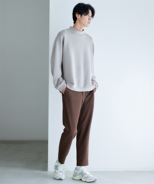 nissen(ニッセン)の「セットアップ可能 ふくれ織風カットソーテーパードパンツ (M~10Lサイズ)(スラックス・メンズ・ブラック/ブラウン/ネイビー・3L/10L/8L/6L/5L/LL/L/M/4L)」の16枚目の写真