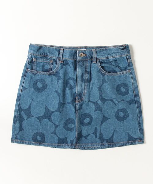 marimekko（マリメッコ）の「【ノベルティ付】《Maridenim》 Ruudut Unikko / skirt（デニムスカート・レディース・インディゴブルー・40/38/34/36）」の3枚目の写真