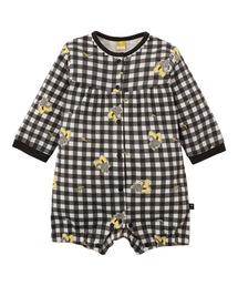 moimoln（モイモルン）の「【おさるのジョージ X moimoln】ギンガムチェックカバーオール&帽子（ロンパース）」