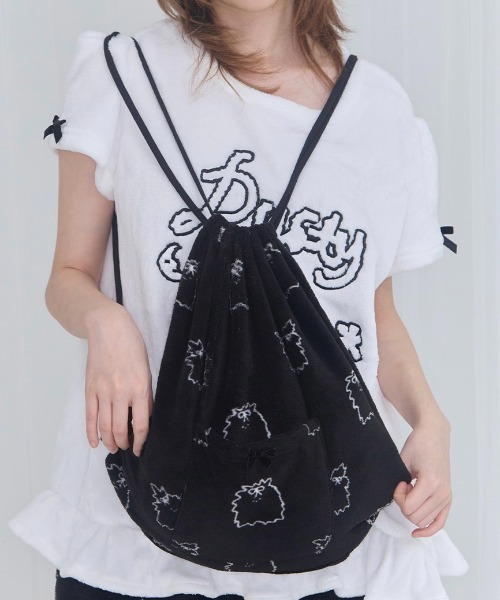 FANCY CLUB(ファンシークラブ)の「【FANCY X DUSTY】Zzz DUSTY SALON PAJAMA GYM SACK / 【ファンシー X ダスティ】Zzzダスティーサロンパジャマリュック(バックパック/リュック・レディース・スカイブルー/ブラック・ONE SIZE)」の3枚目の写真