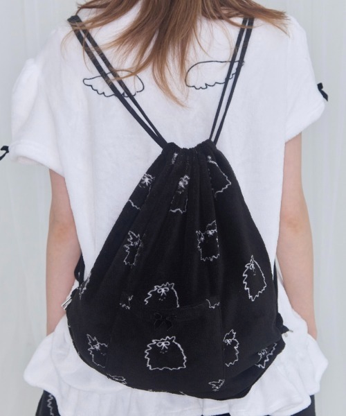 FANCY CLUB(ファンシークラブ)の「【FANCY X DUSTY】Zzz DUSTY SALON PAJAMA GYM SACK / 【ファンシー X ダスティ】Zzzダスティーサロンパジャマリュック(バックパック/リュック・レディース・スカイブルー/ブラック・ONE SIZE)」の5枚目の写真