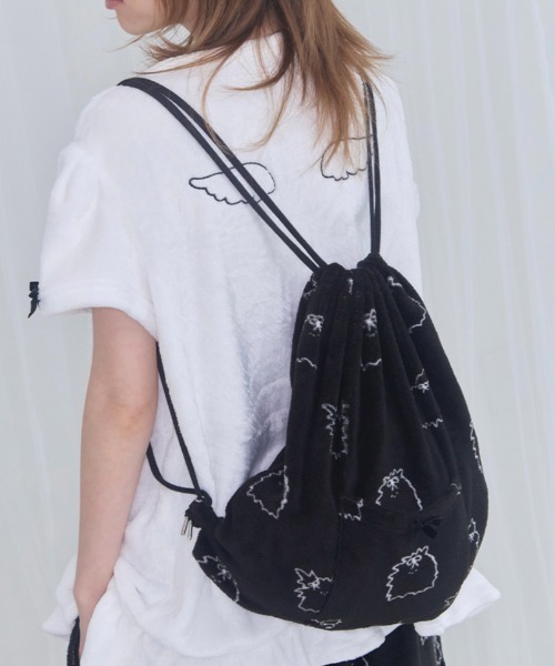 FANCY CLUB(ファンシークラブ)の「【FANCY X DUSTY】Zzz DUSTY SALON PAJAMA GYM SACK / 【ファンシー X ダスティ】Zzzダスティーサロンパジャマリュック(バックパック/リュック・レディース・スカイブルー/ブラック・ONE SIZE)」の4枚目の写真