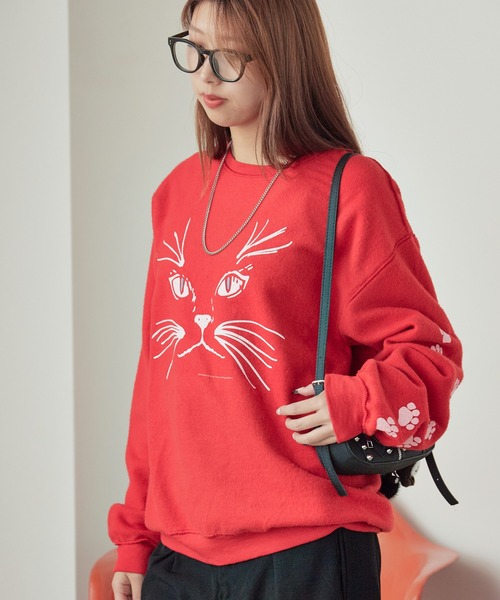 JERZEES（ジャージーズ）の「JERZEES/ジャージーズ CAT FACE OTHER-SIDE CREWSWEAT スウェット（スウェット・メンズ・レッド/ブラック・XL/L/M）」の19枚目の写真