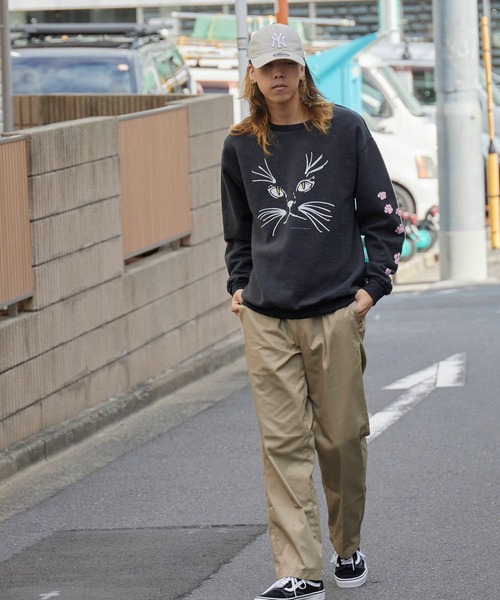JERZEES（ジャージーズ）の「JERZEES/ジャージーズ CAT FACE OTHER-SIDE CREWSWEAT スウェット（スウェット・メンズ・レッド/ブラック・XL/L/M）」の9枚目の写真