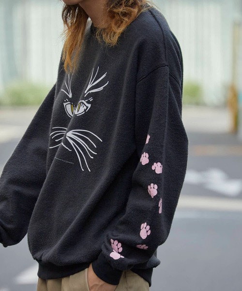 JERZEES（ジャージーズ）の「JERZEES/ジャージーズ CAT FACE OTHER-SIDE CREWSWEAT スウェット（スウェット・メンズ・レッド/ブラック・XL/L/M）」の8枚目の写真